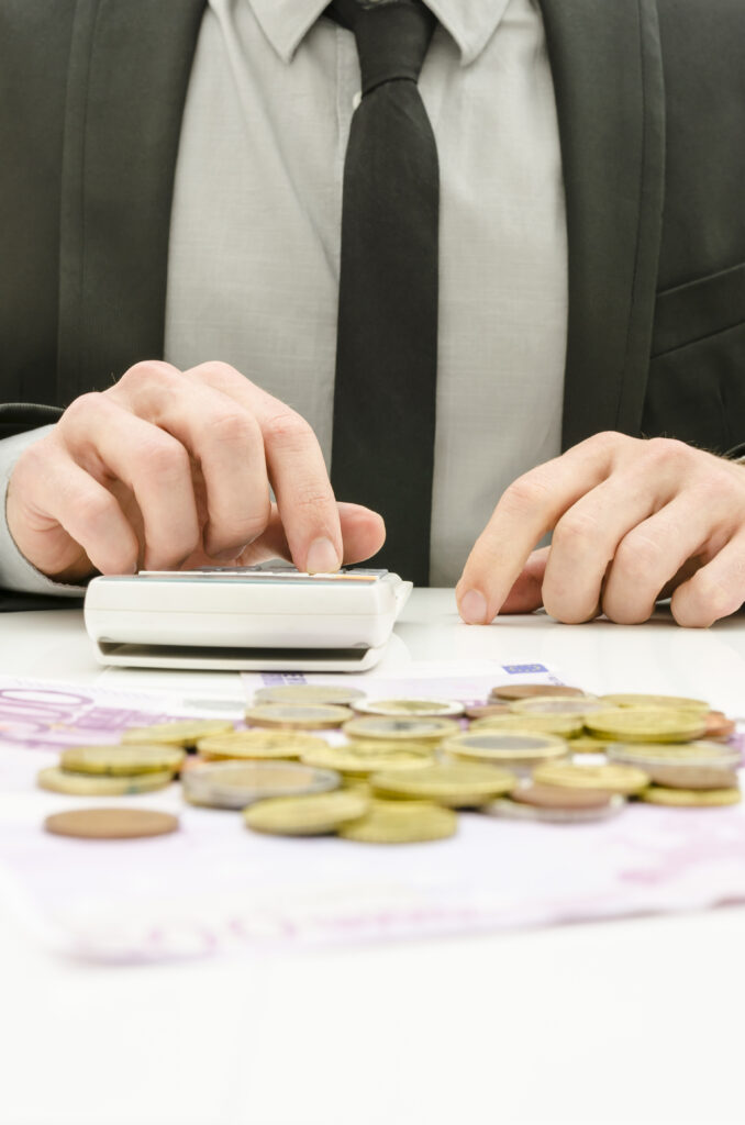 accountant calculating expenses